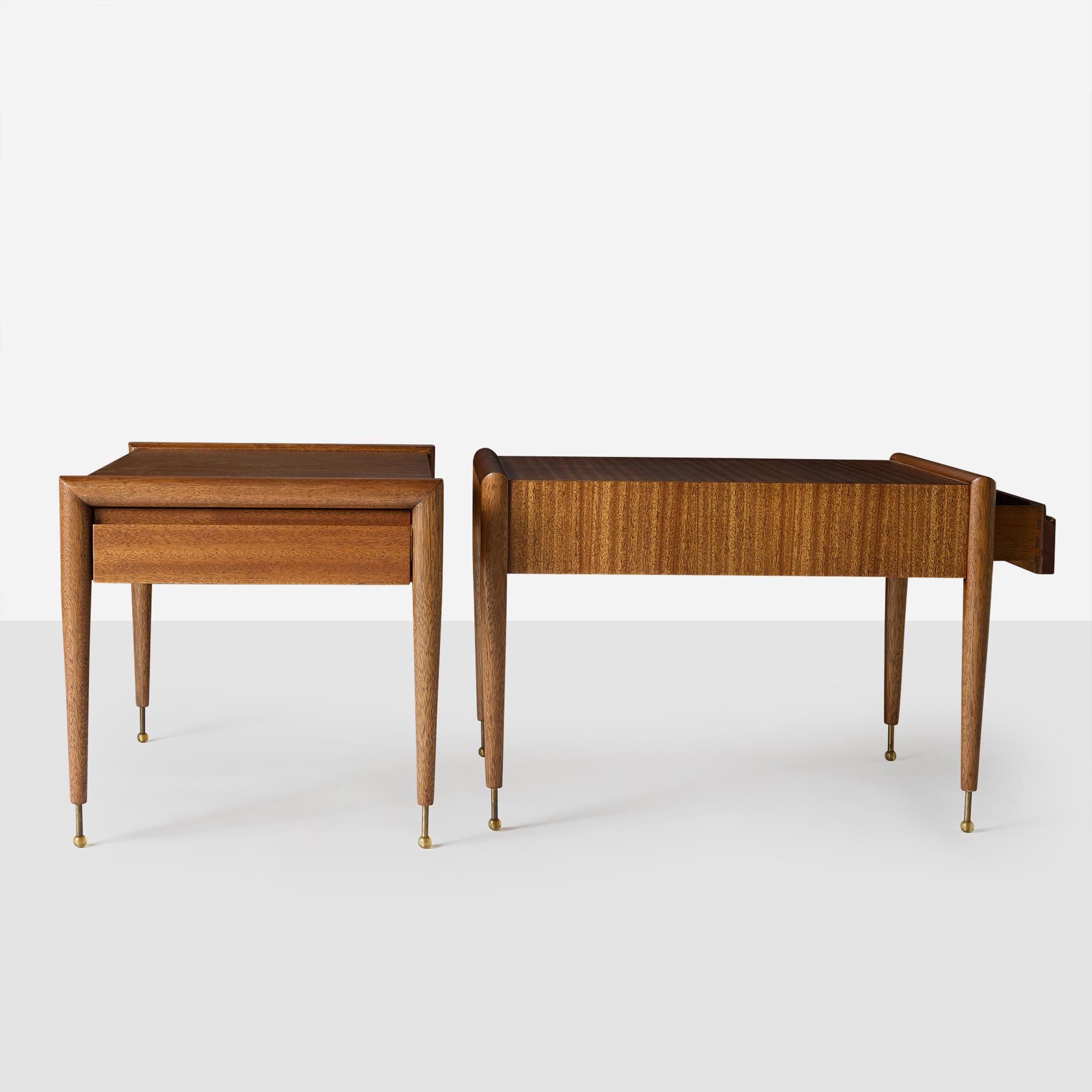 Mahogany End Tables by John Keal for Brown Saltman In Good Condition For Sale In San Francisco, CA