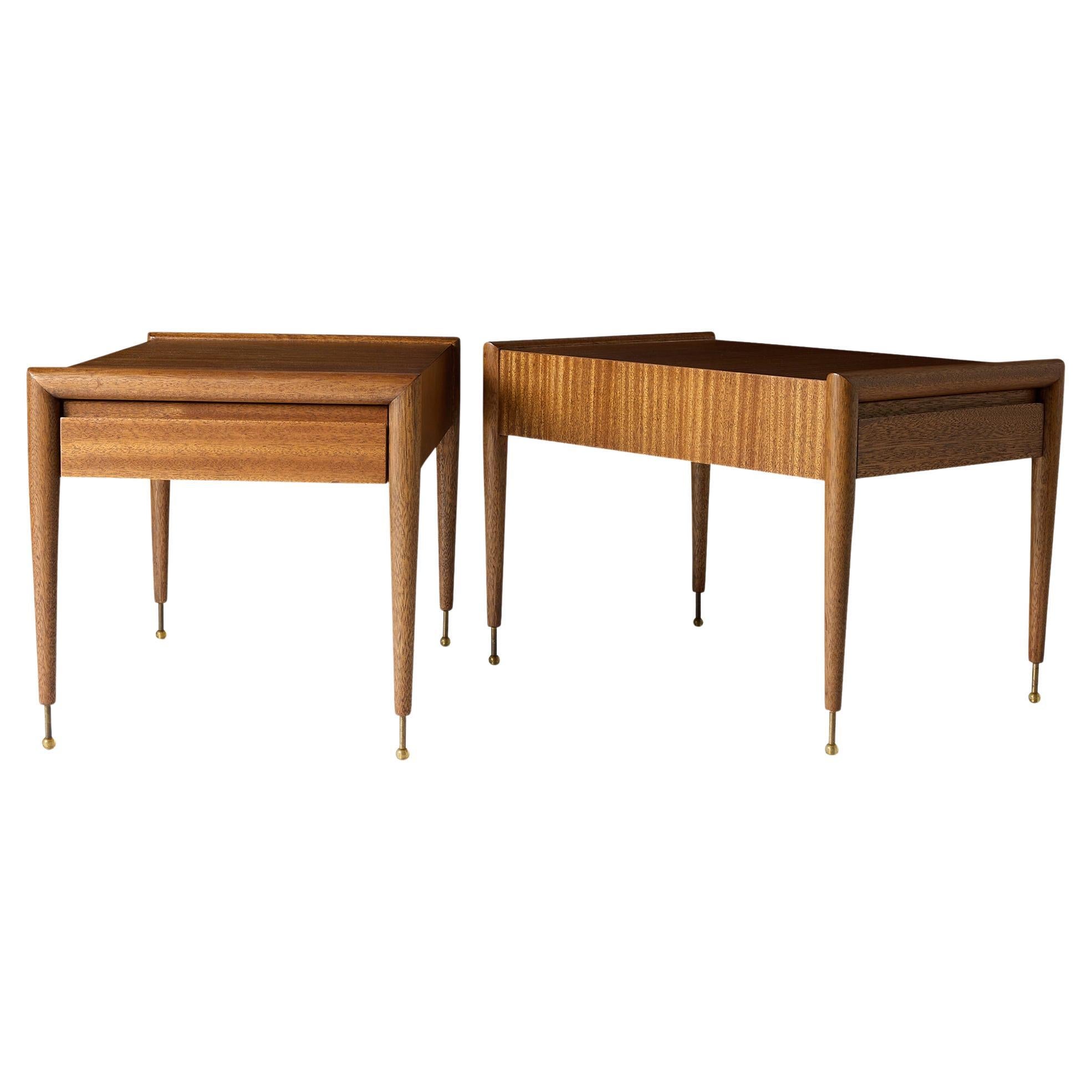 Mahogany End Tables by John Keal for Brown Saltman For Sale
