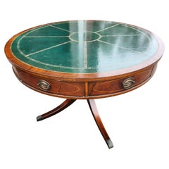 Mahogany English Regency Style Leather Top Center Table C1940