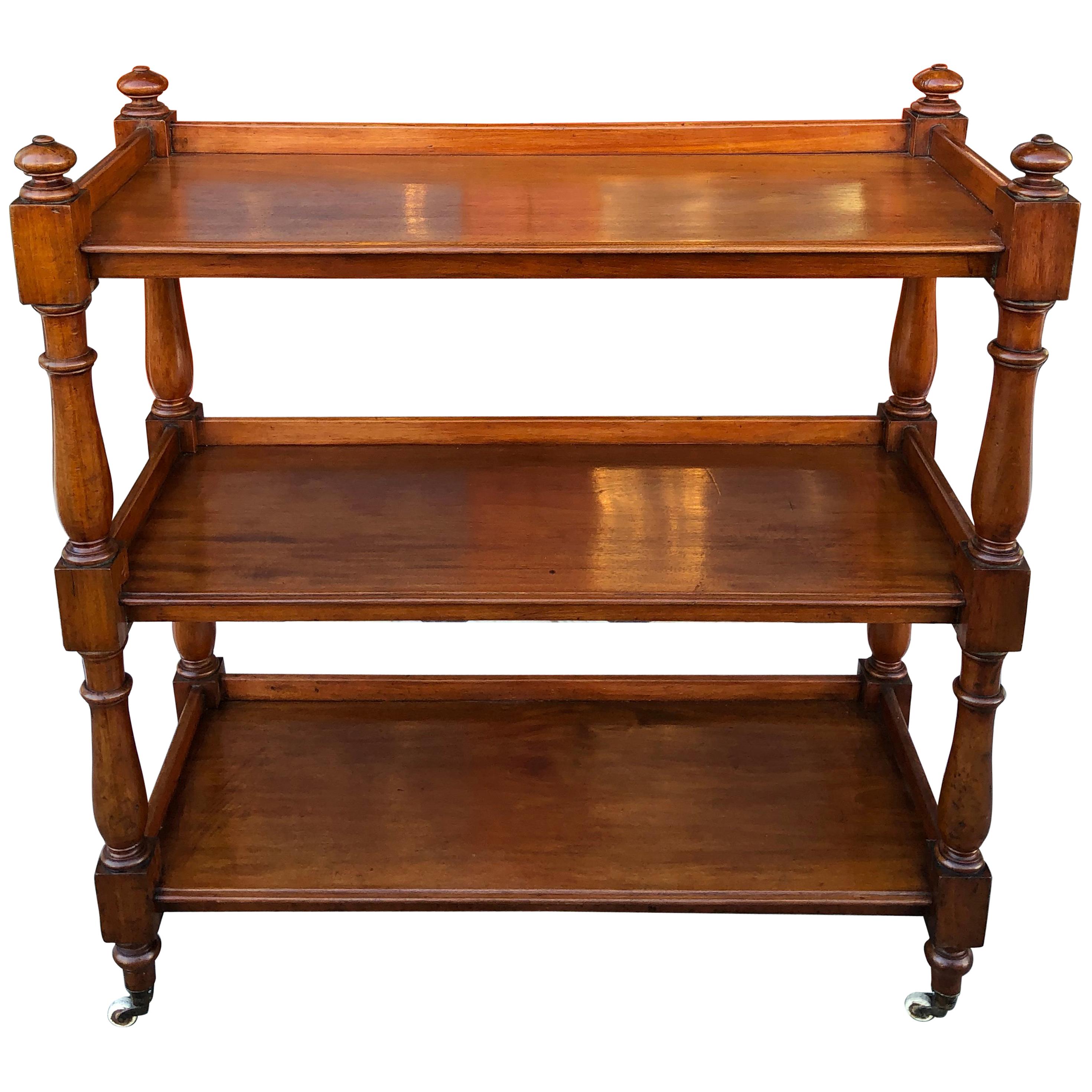 Mahogany English Three Tiered Trolley, circa 1840