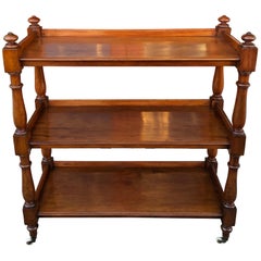 Carrello a tre piani inglese in mogano, 1840 circa