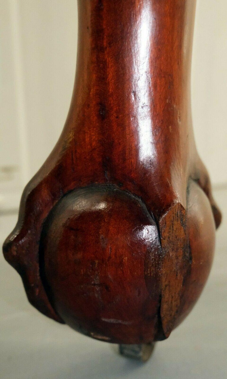 Hardwood Extending Dining Table One Leaf Cabriole Legs with Claw and