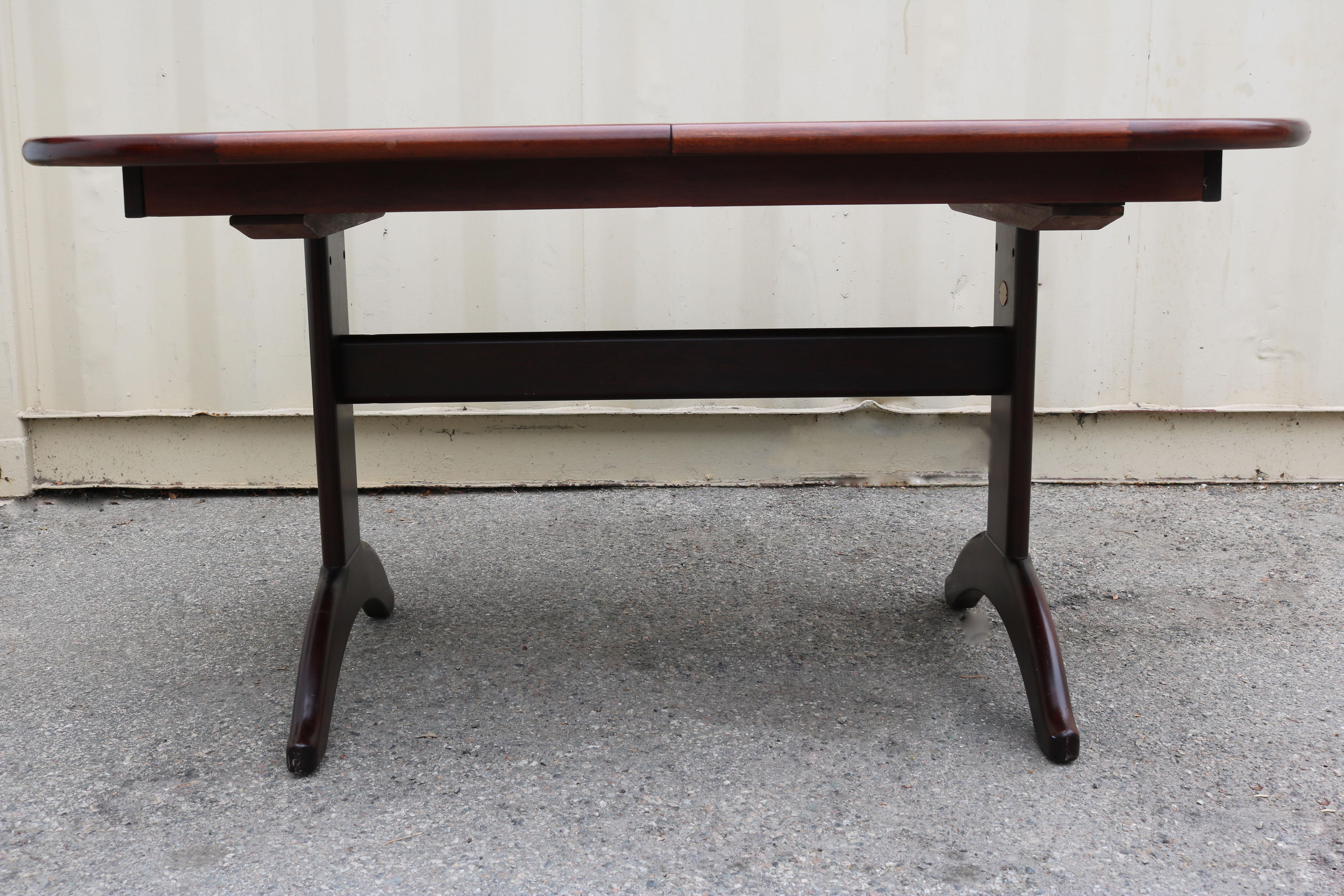 Modern Mahogany Dining Table with Two Leaves