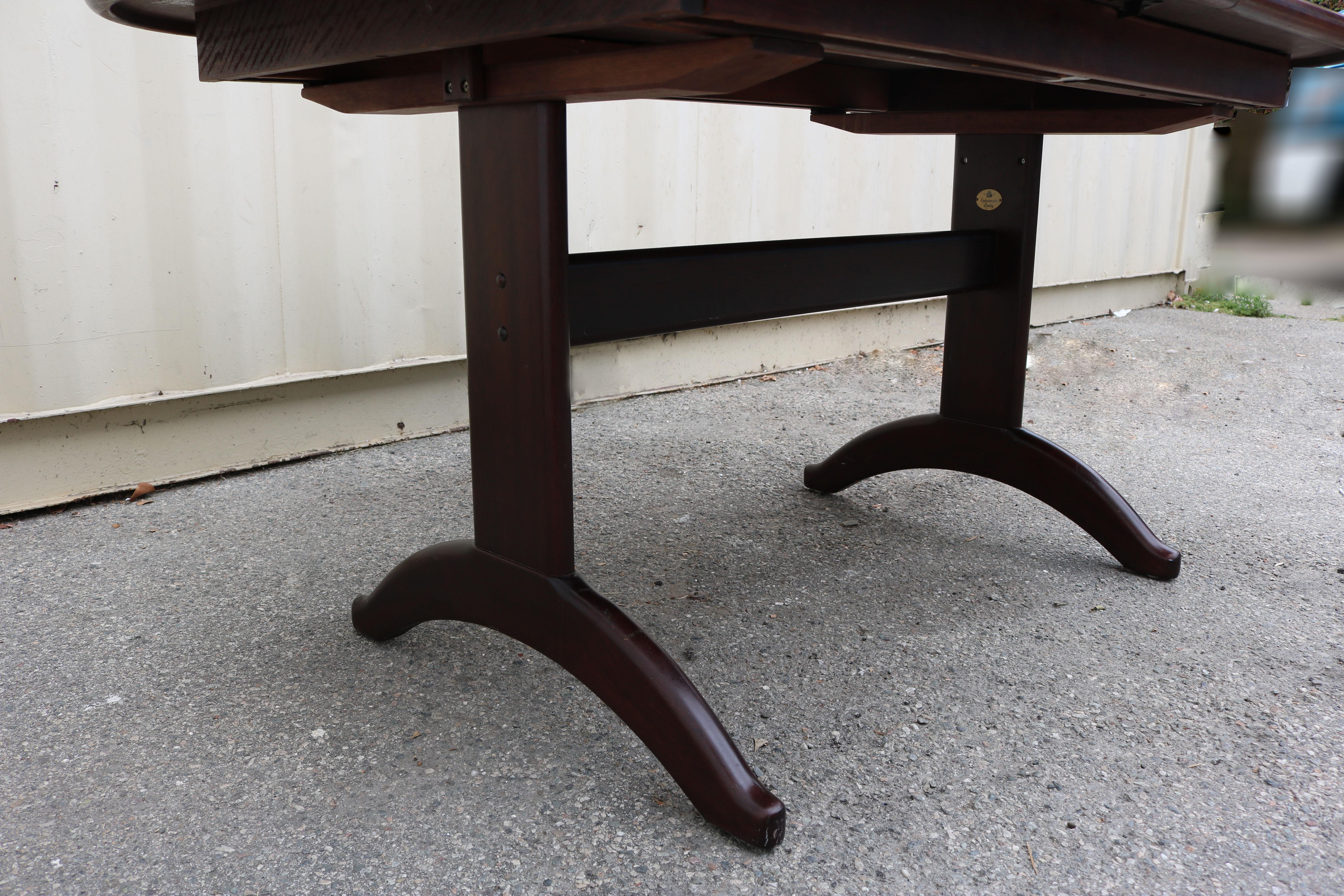 Late 20th Century Mahogany Dining Table with Two Leaves