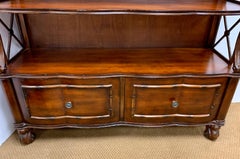 Mahogany Faux Bamboo Library Bookcase Étagère Shelving Unit Cabinet