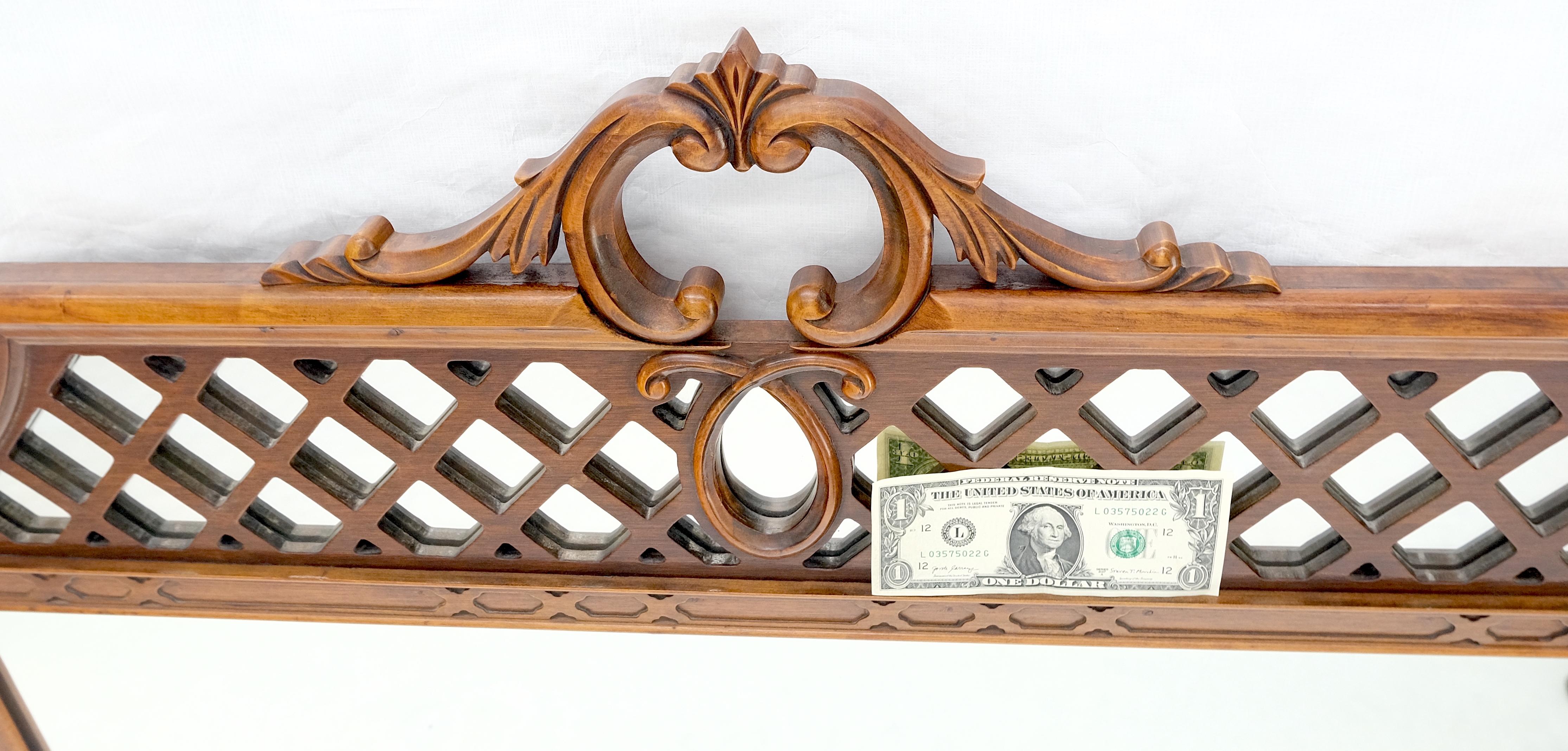 Mahogany Faux Bamboo & Pagoda Theme Rectangle Wall Mirror MINT! 11