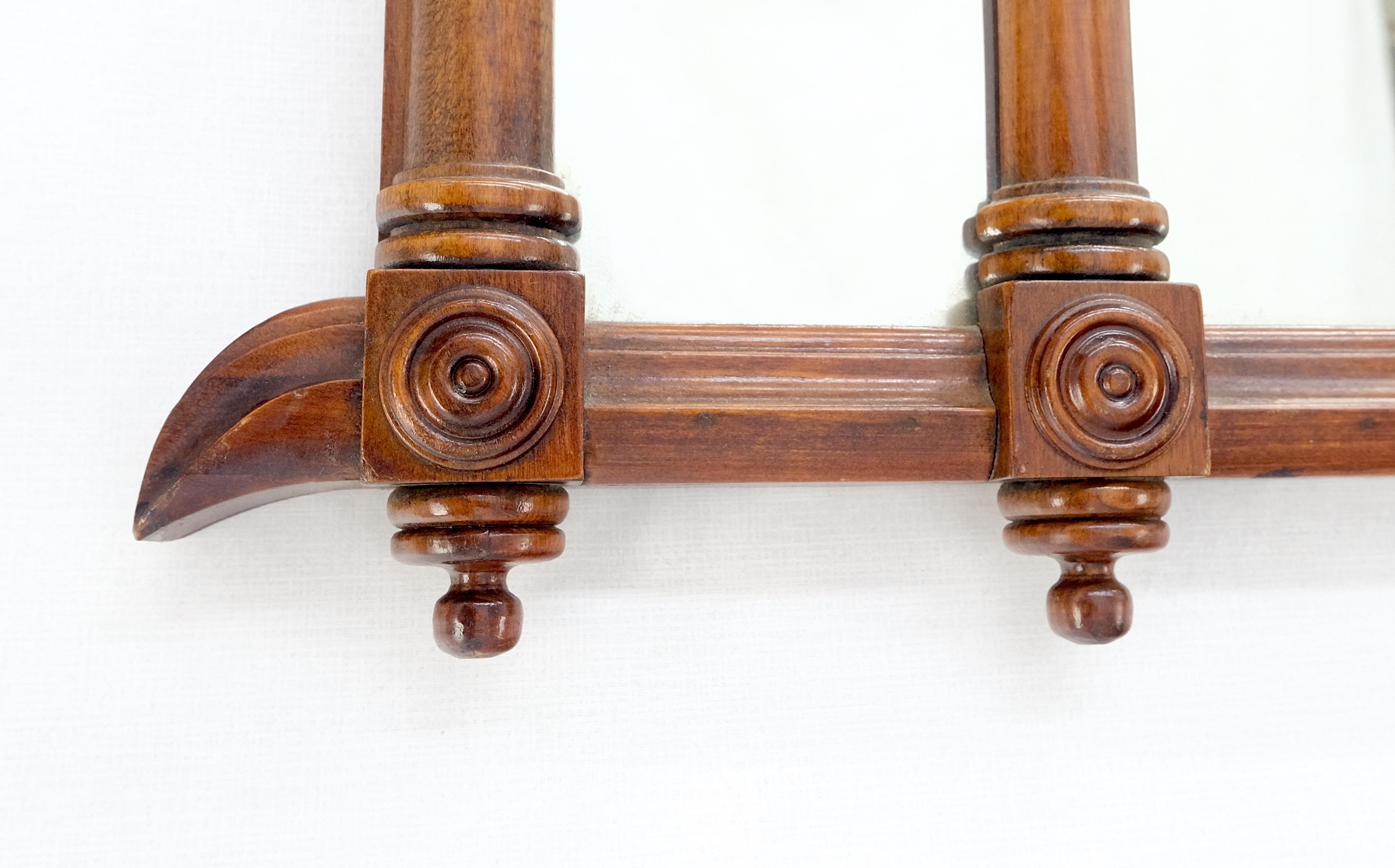 Lacquered Mahogany Faux Bamboo & Pagoda Theme Rectangle Wall Mirror MINT!