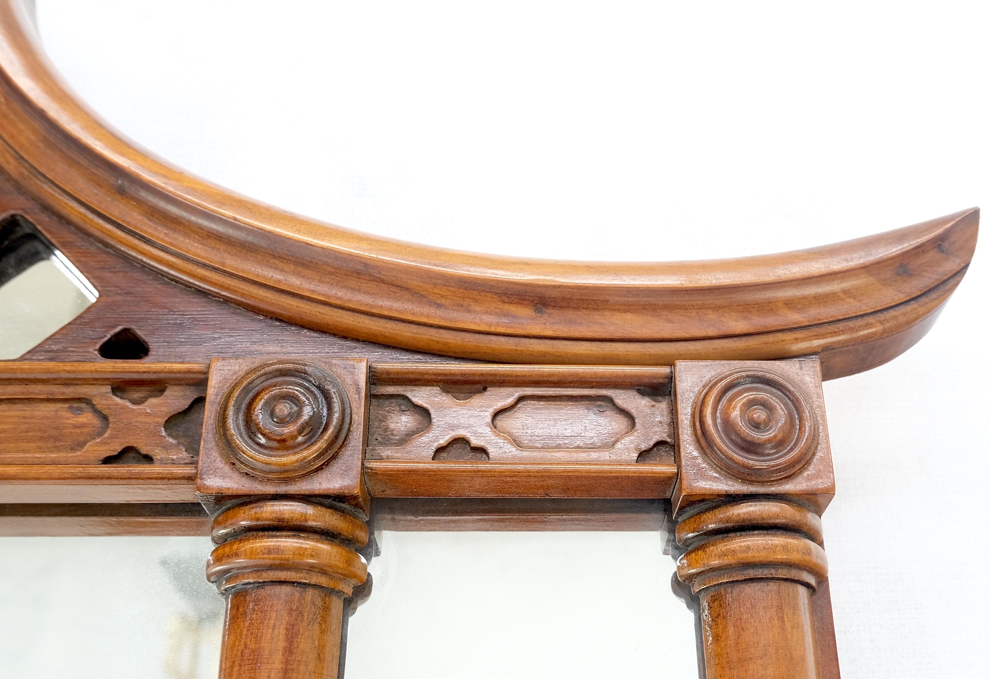 Mahogany Faux Bamboo & Pagoda Theme Rectangle Wall Mirror MINT! In Excellent Condition In Rockaway, NJ
