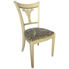 Mahogany Federal Style Fleur De Lis Plume Side Accent Chair