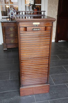 Mahogany File Cabinet with Shutter