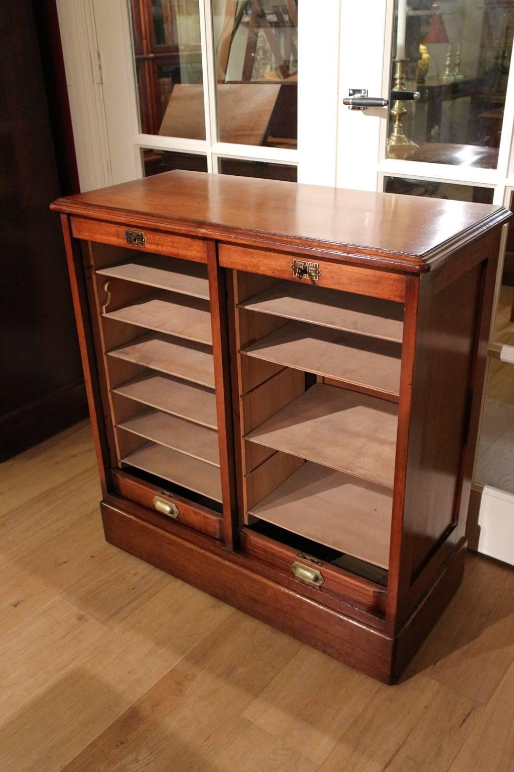 French Mahogany File Cabinet with Shutters