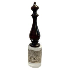 Mahogany Finial Mounted on a Custom Lucite Base, American, 19th c.