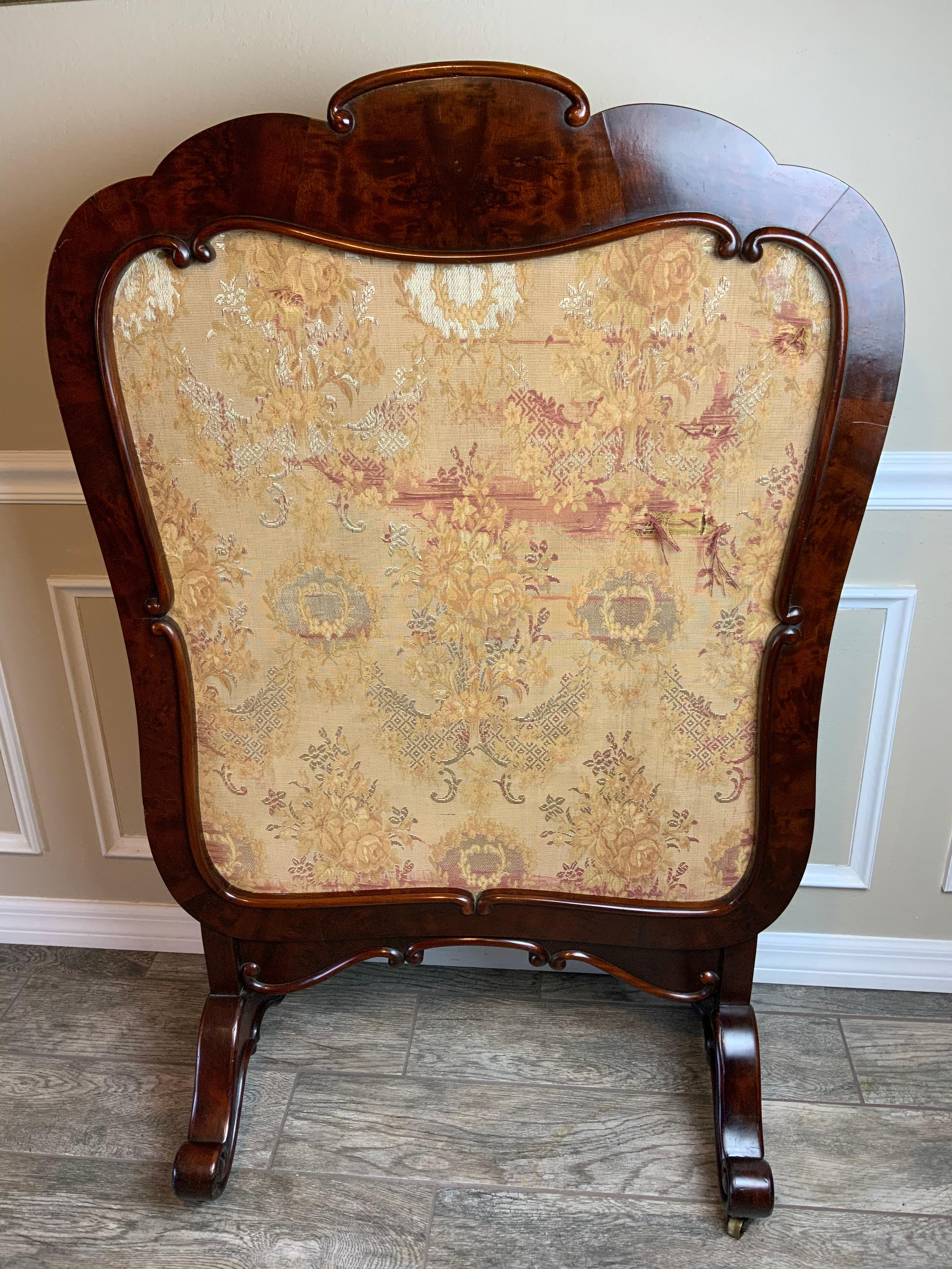 Mahogany Fire Screen For Sale 1