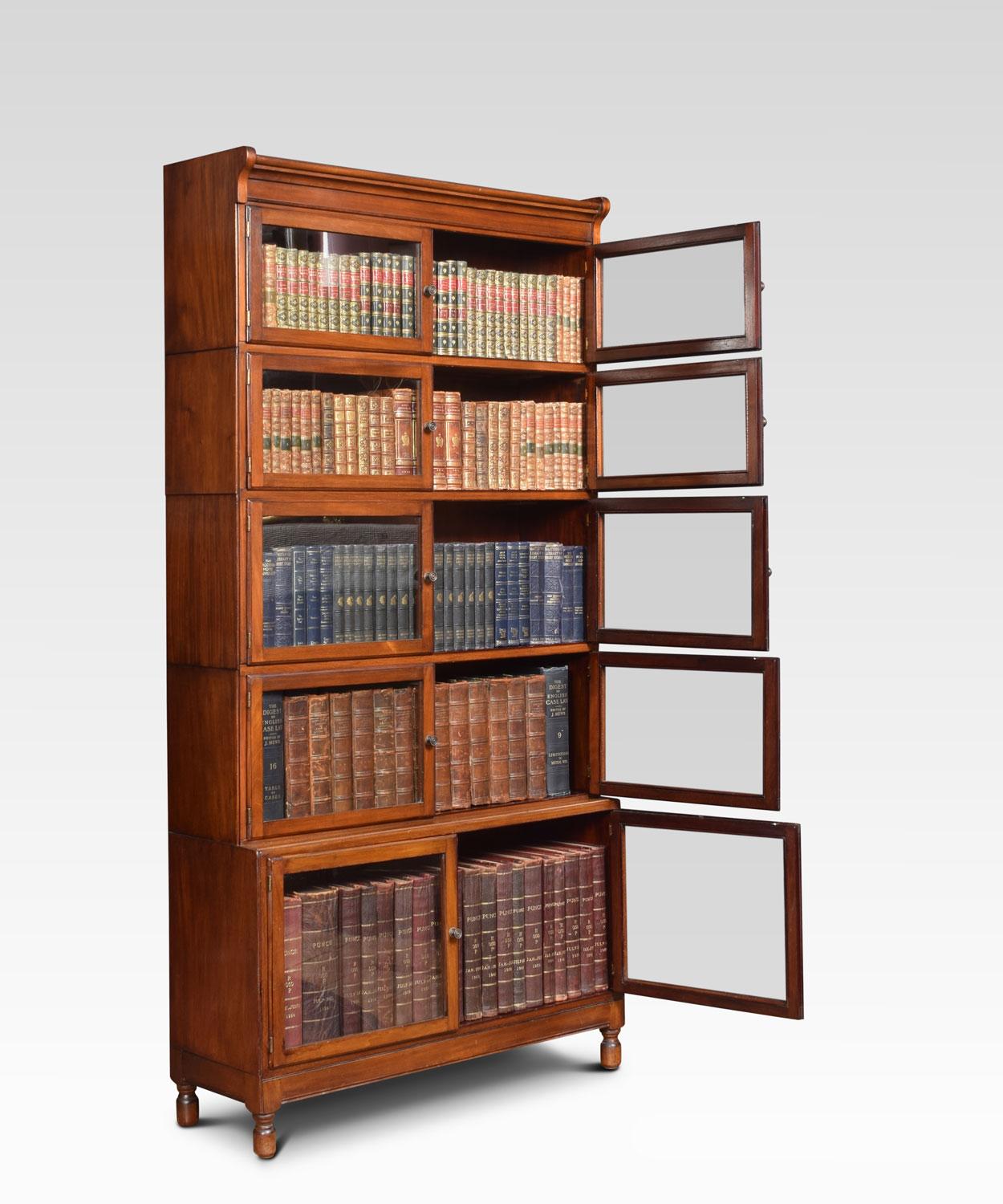 20th Century Mahogany Five Sectional Bookcase