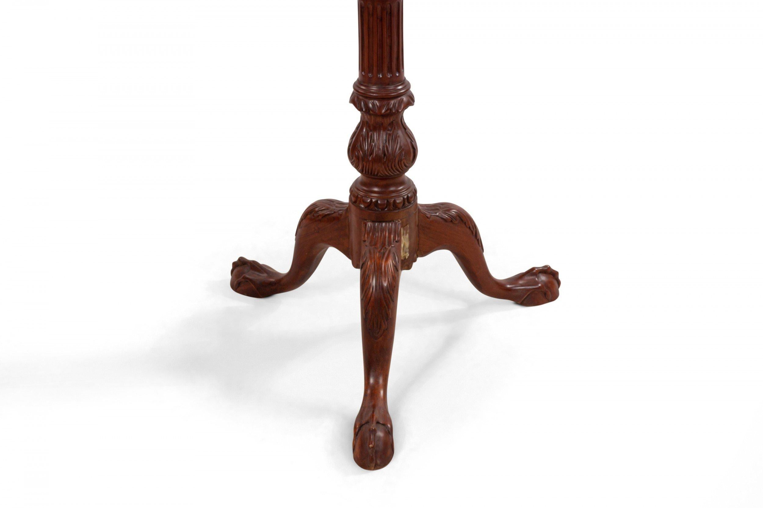 Georgian Mahogany Flip Top Side Tables with Gallery For Sale