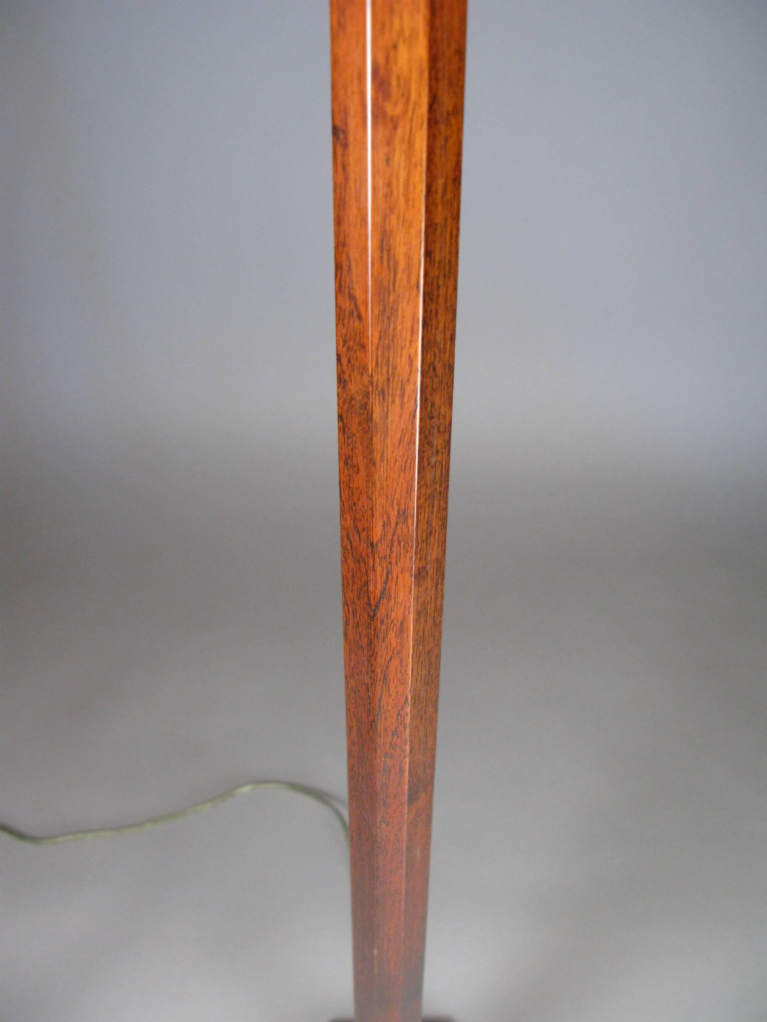 Mahogany Floor Lamp by Edward Wormley for Hansen In Good Condition In Hudson, NY