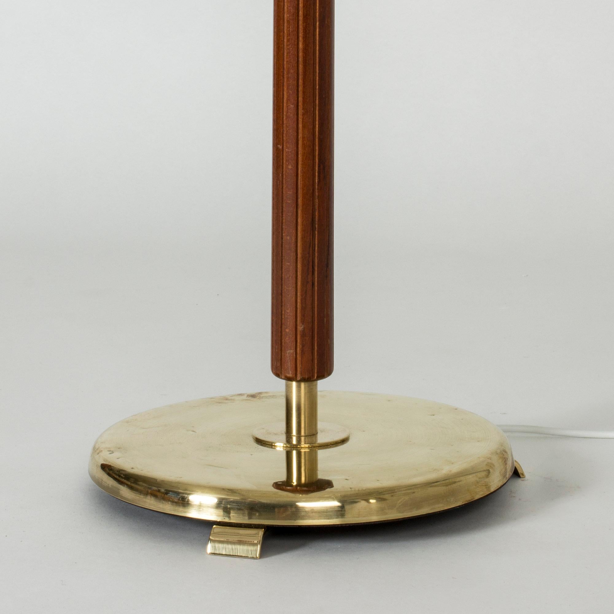 Mid-20th Century Mahogany Floor Lamp with Two Shades by Hans Bergström
