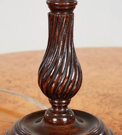 Mahogany Fluted Candlestick Lamps