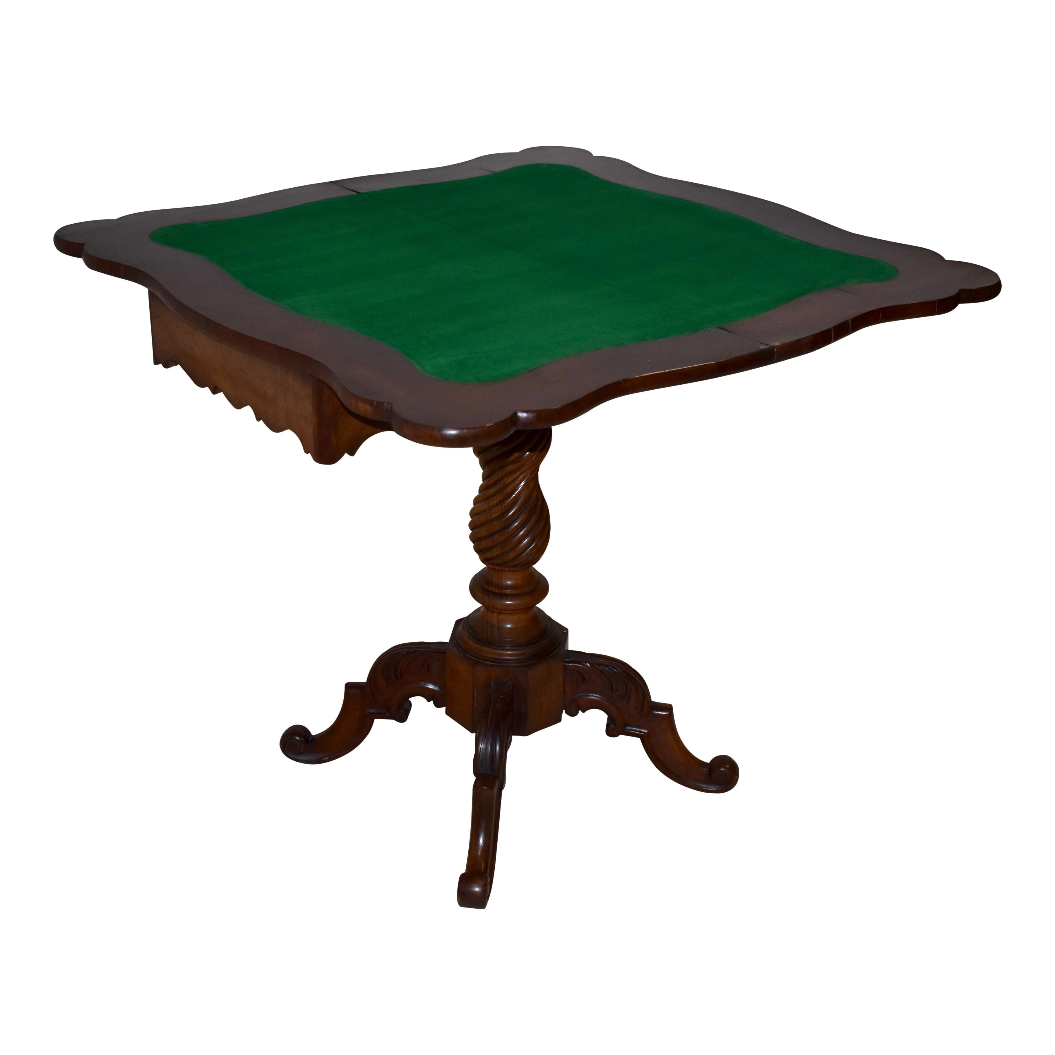 Mahogany Fold-Over Game Table, circa 1895 For Sale 3