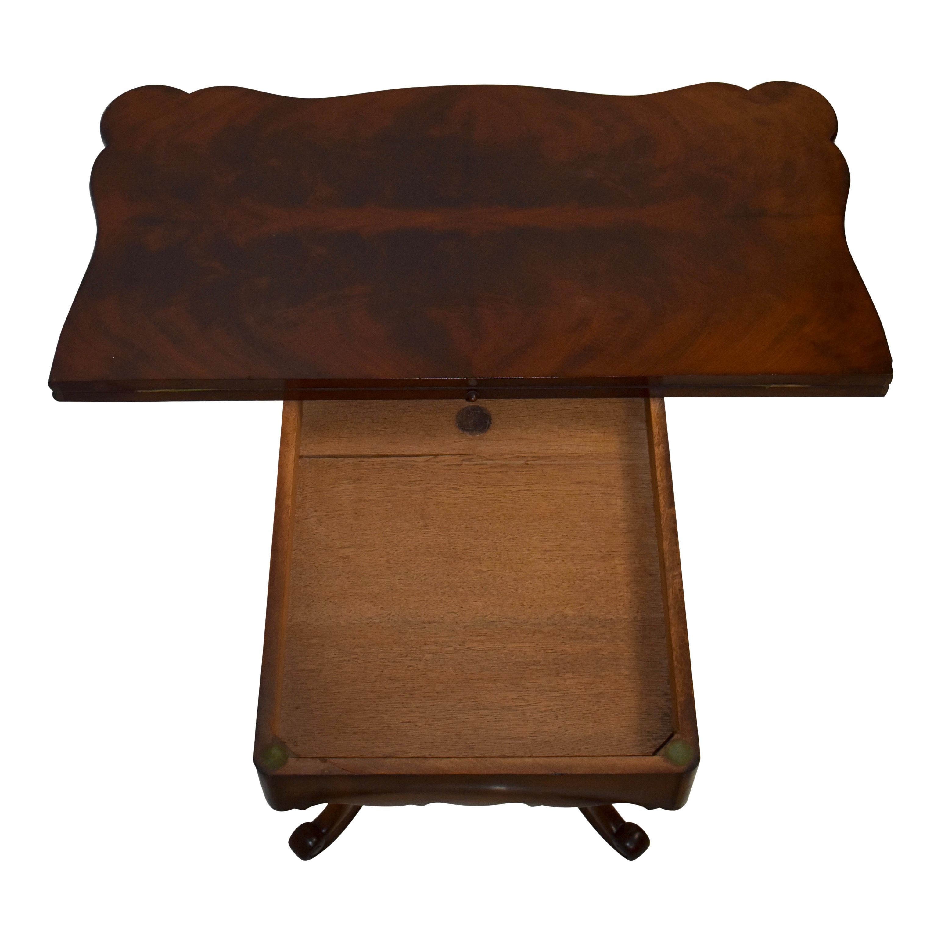 19th Century Mahogany Fold-Over Game Table, circa 1895 For Sale