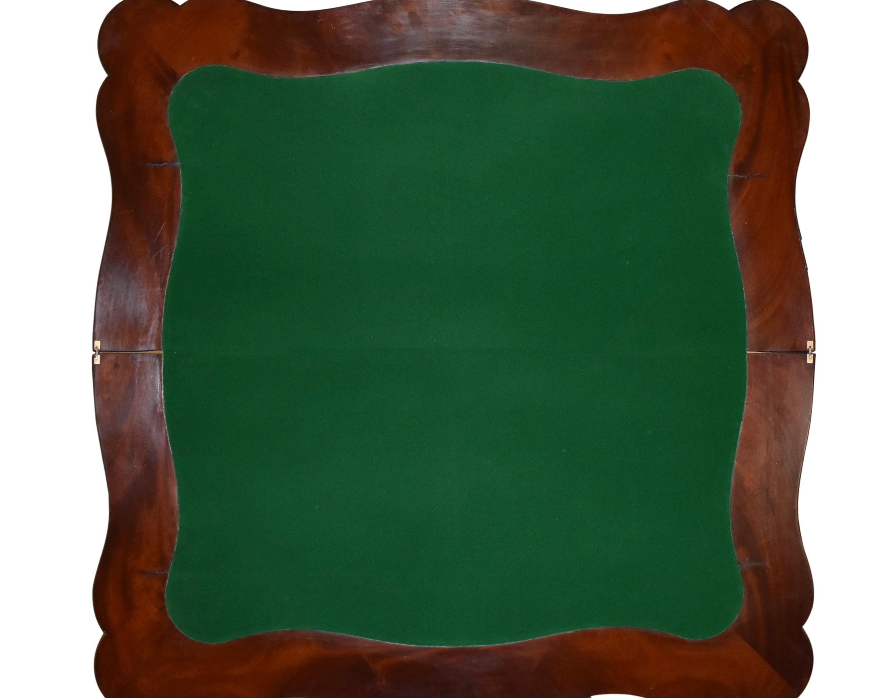 Mahogany Fold-Over Game Table, circa 1895 For Sale 2