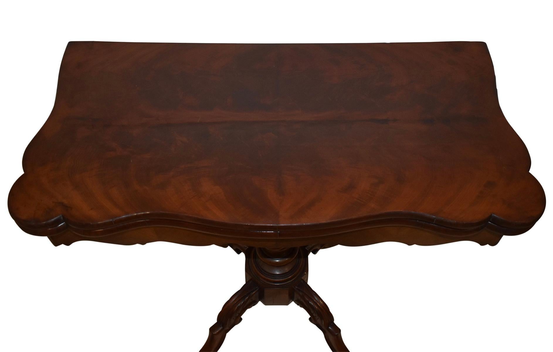 Mahogany Fold-Over Game Table, circa 1895 For Sale 4