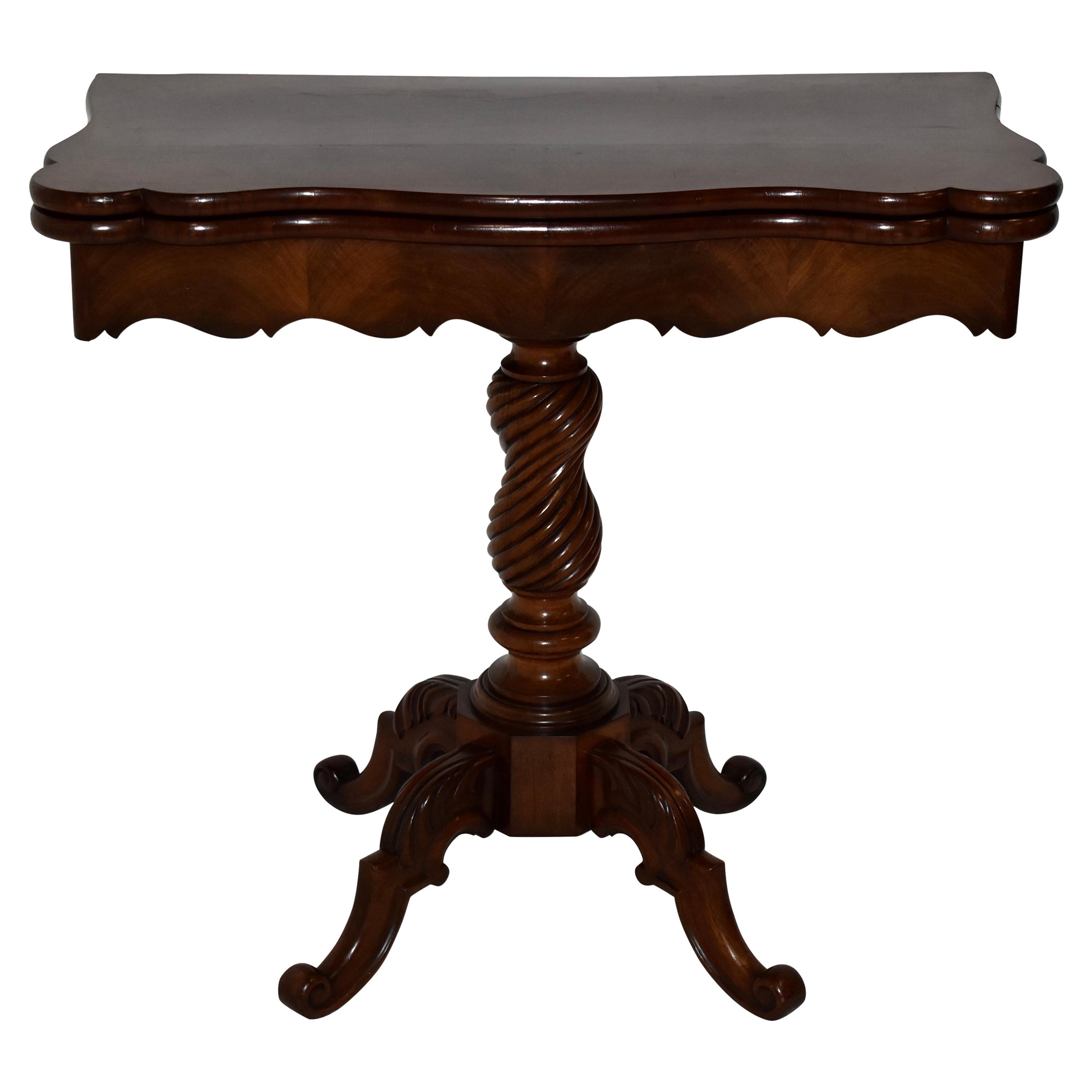 Mahogany Fold-Over Game Table, circa 1895 For Sale