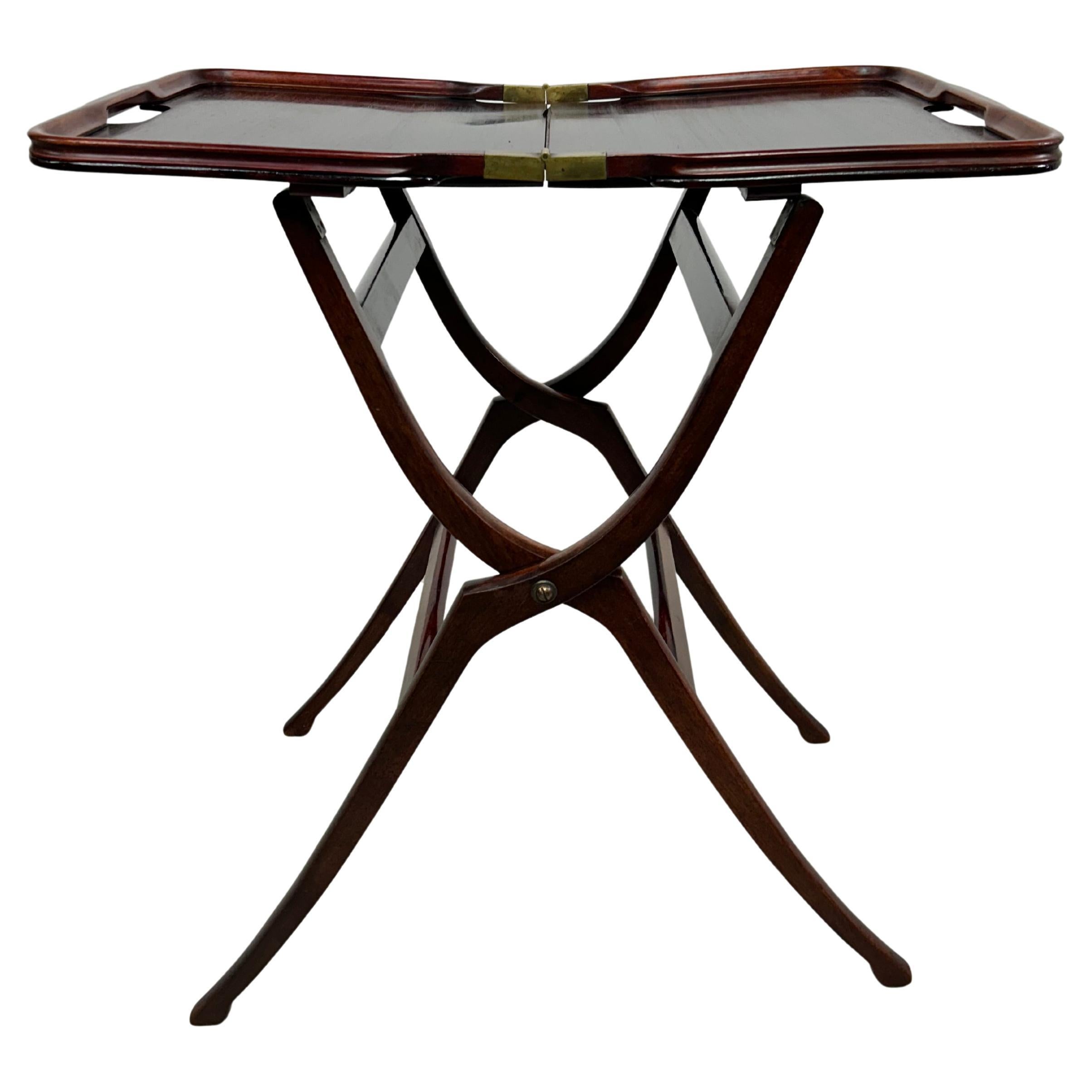 Mahogany folding table in style of vienna secession