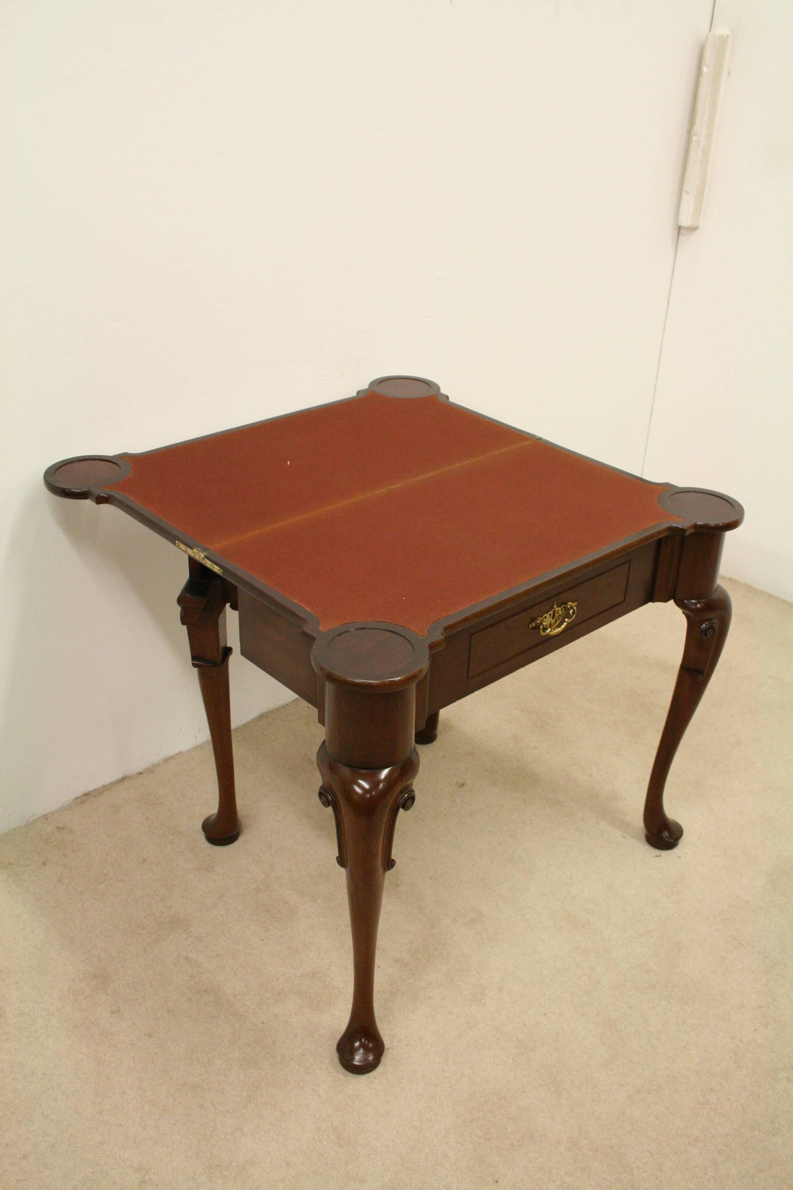 Late 19th Century Mahogany Foldover Card Table by Gillows of Lancaster, circa 1880 For Sale