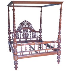 Mahogany Four Post Tester or Canopy Bed from British India