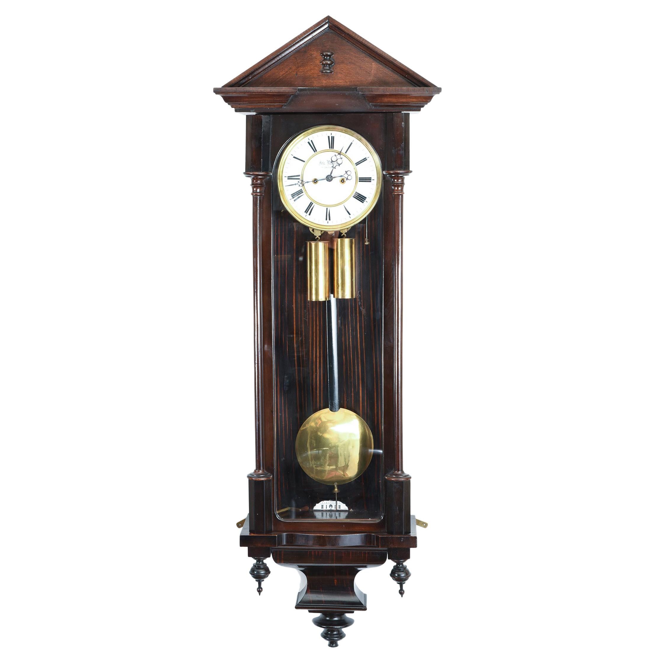 Mahogany Frame Vienna Regulator Wall Clock