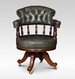 Chaise de bureau de capitaine encadrée d'acajou