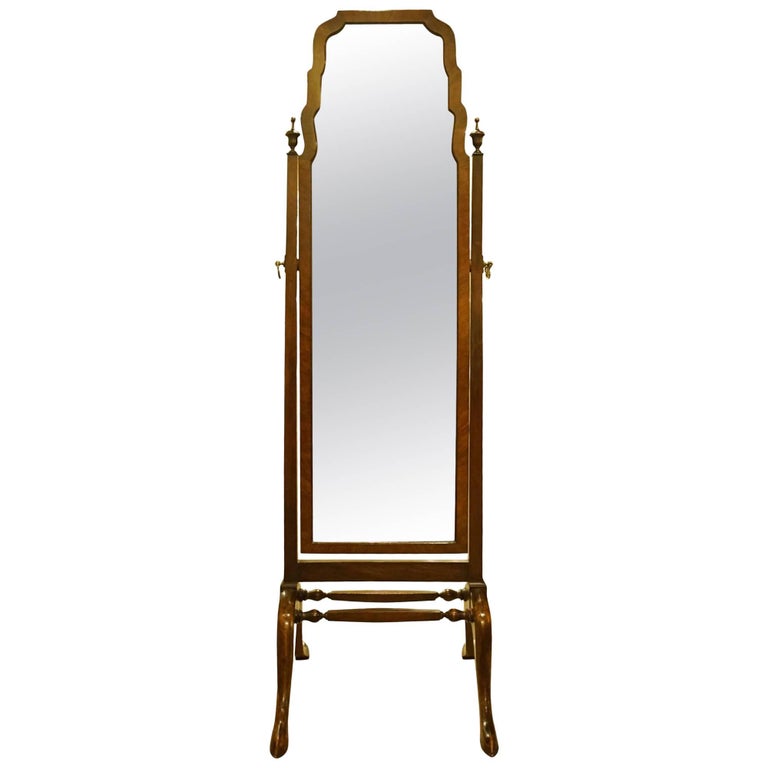 Mahogany Framed Cheval Mirror For Sale at 1stdibs