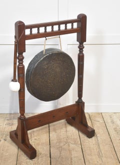Mahogany framed dinner gong