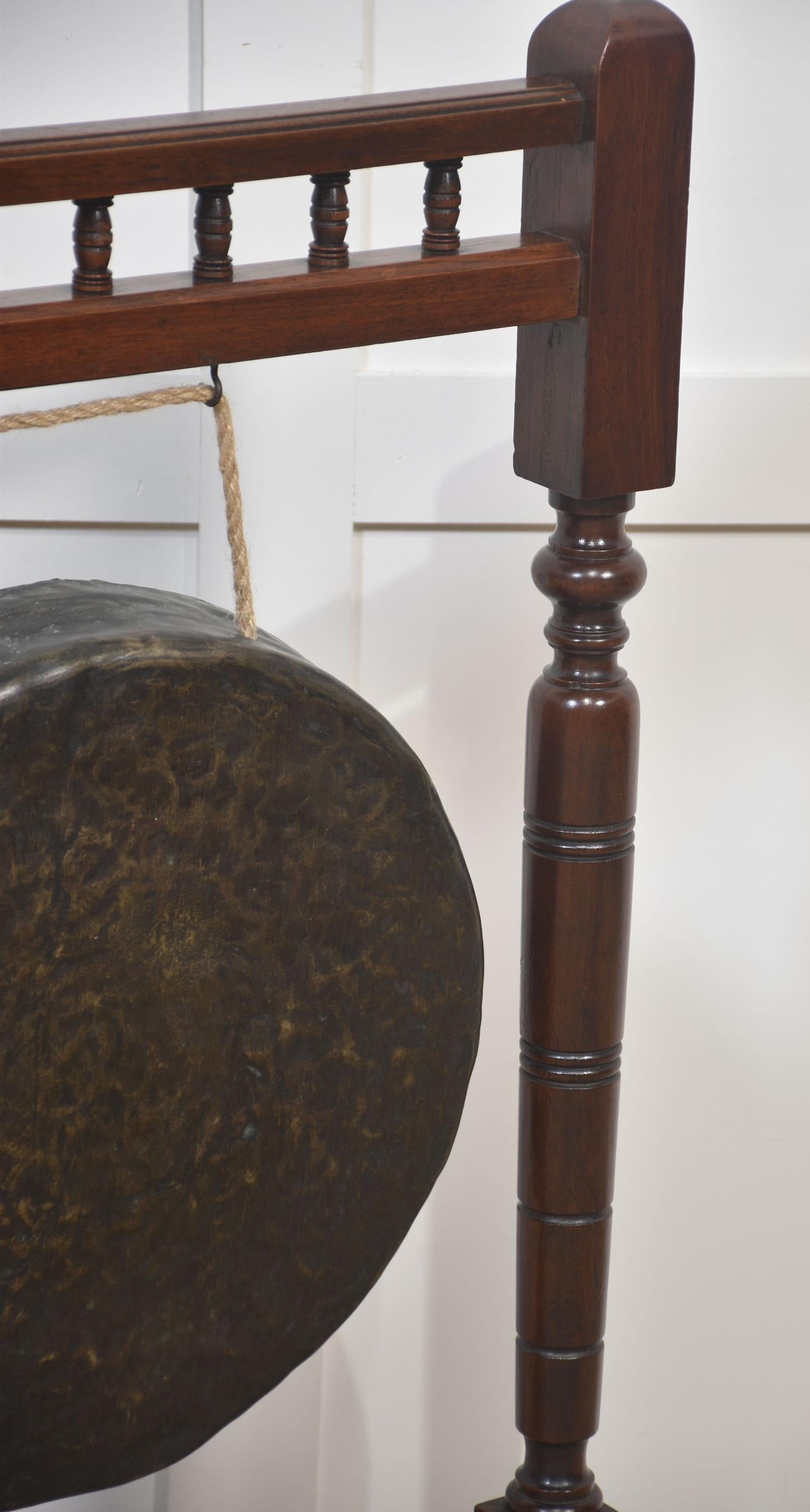 20th Century Mahogany framed dinner gong For Sale