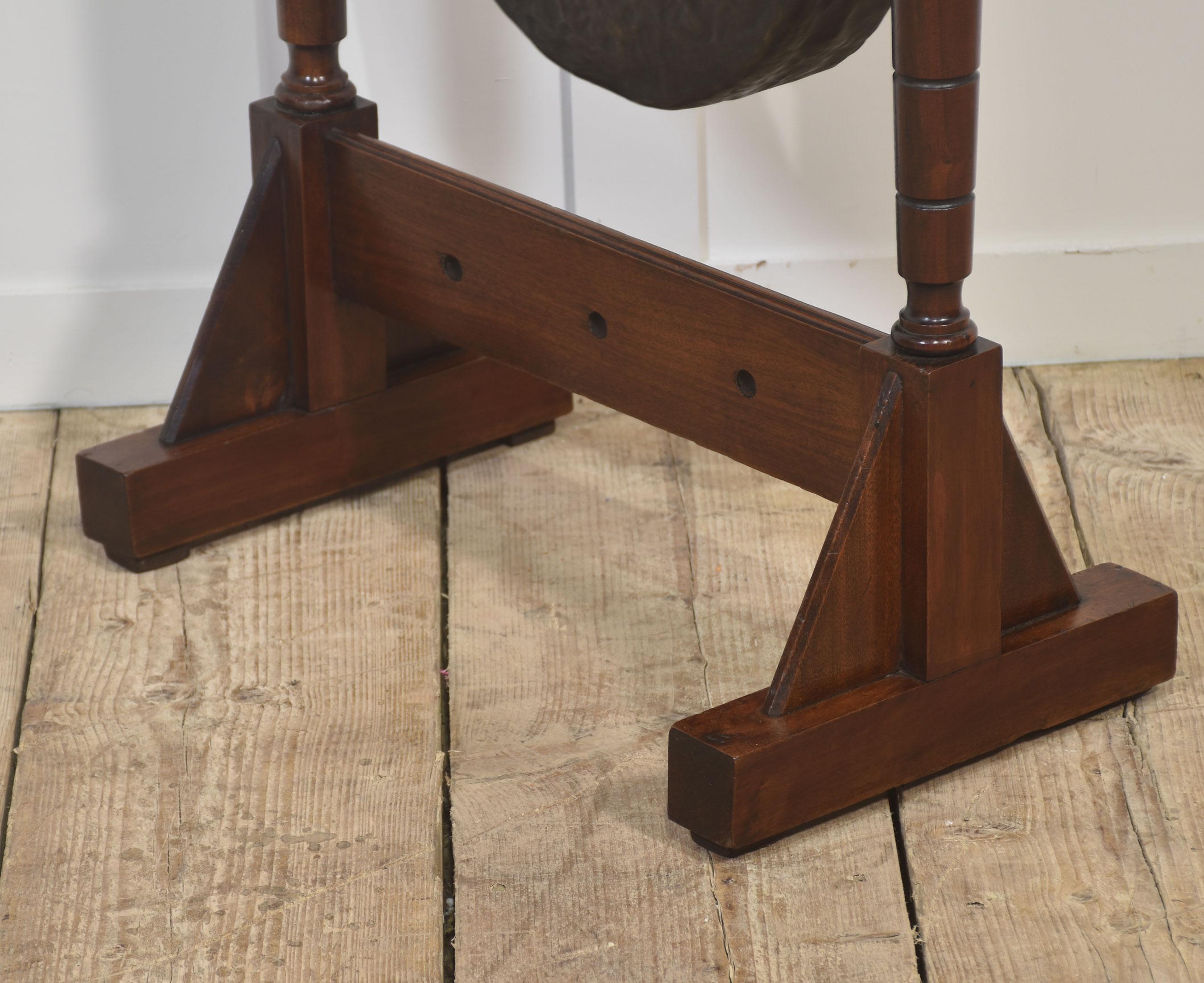 Mahogany framed dinner gong For Sale 3