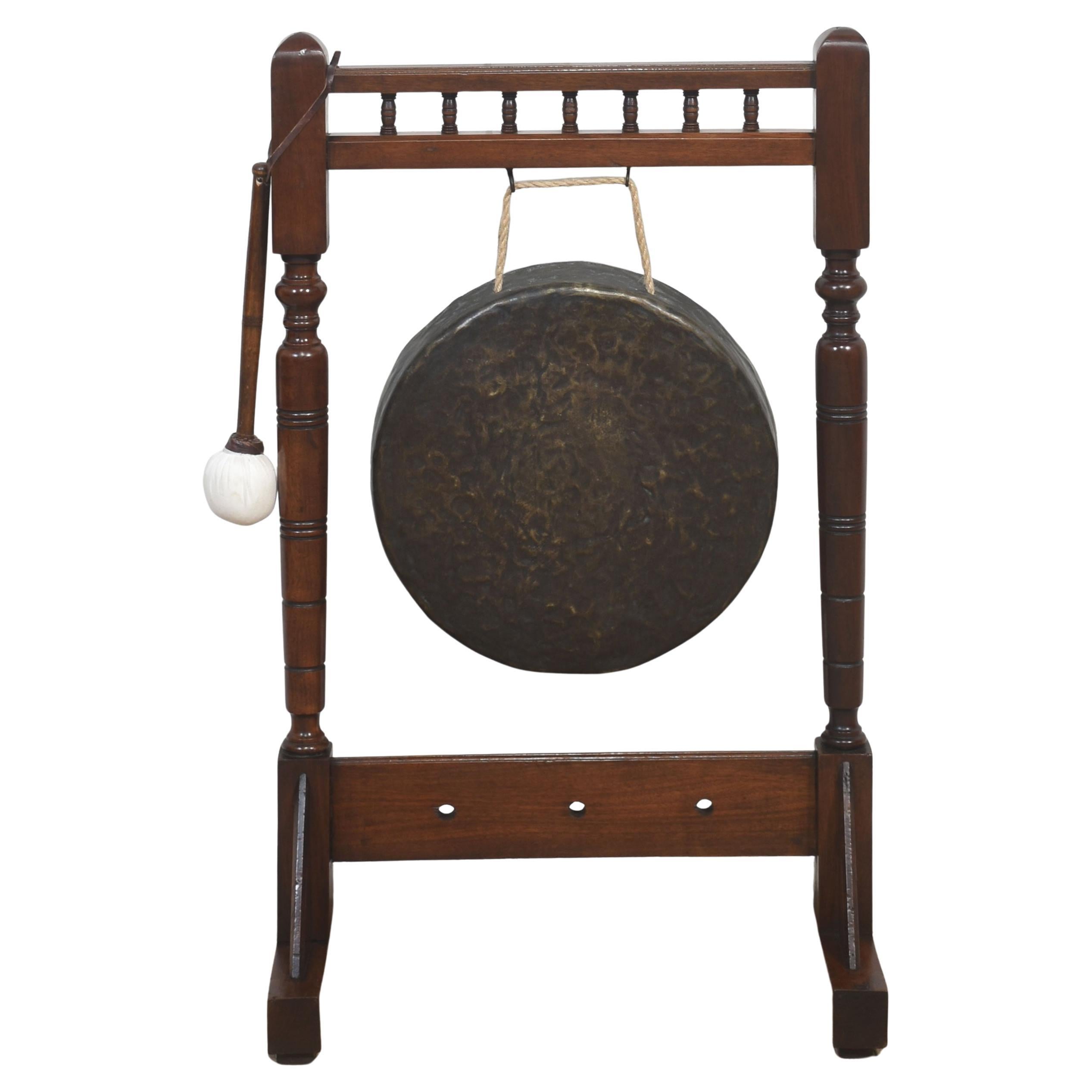 Mahogany framed dinner gong