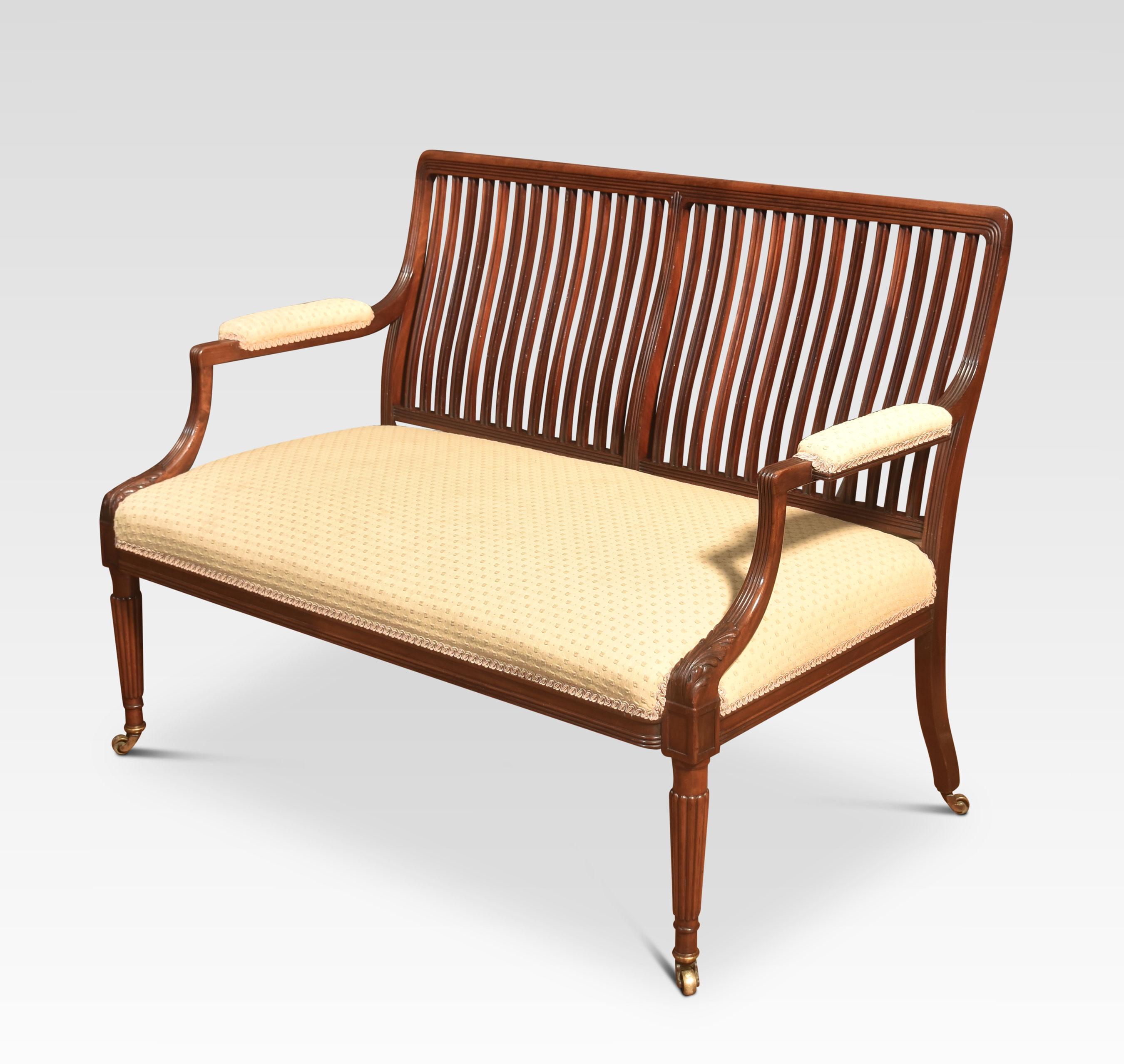19th Century Mahogany framed settee For Sale