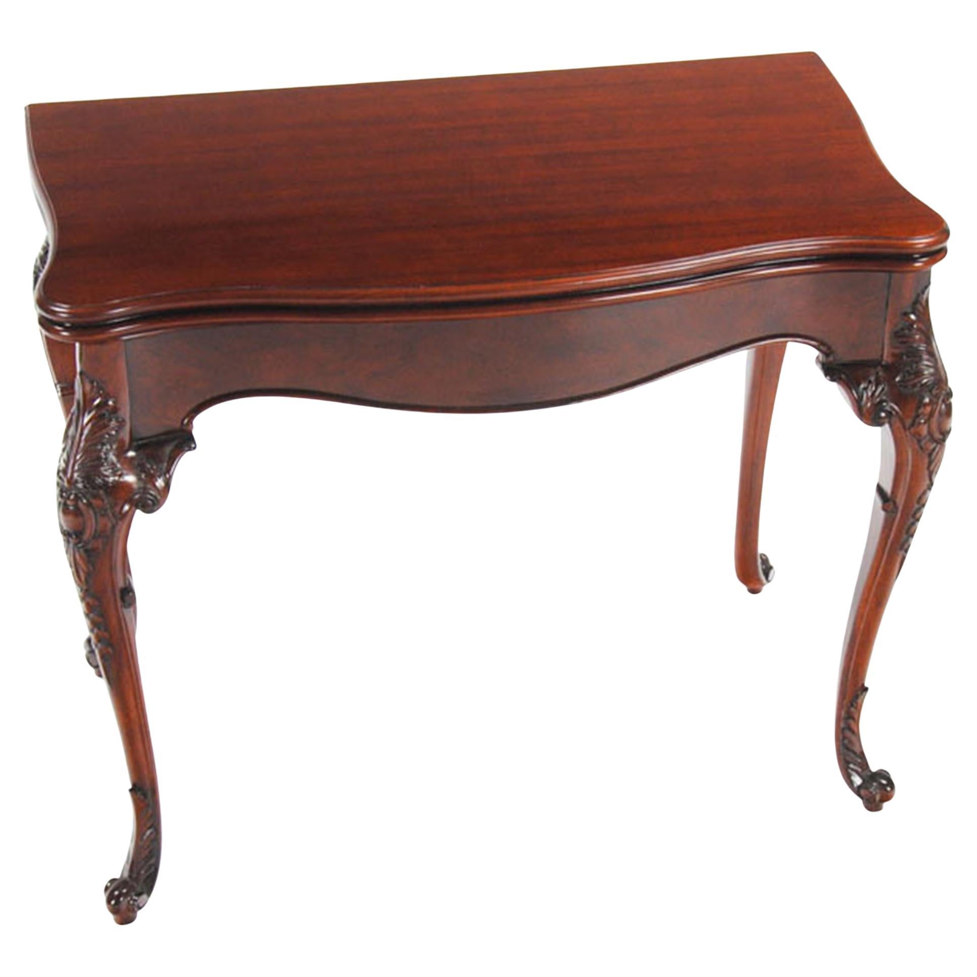 Mahogany French Game Table  For Sale
