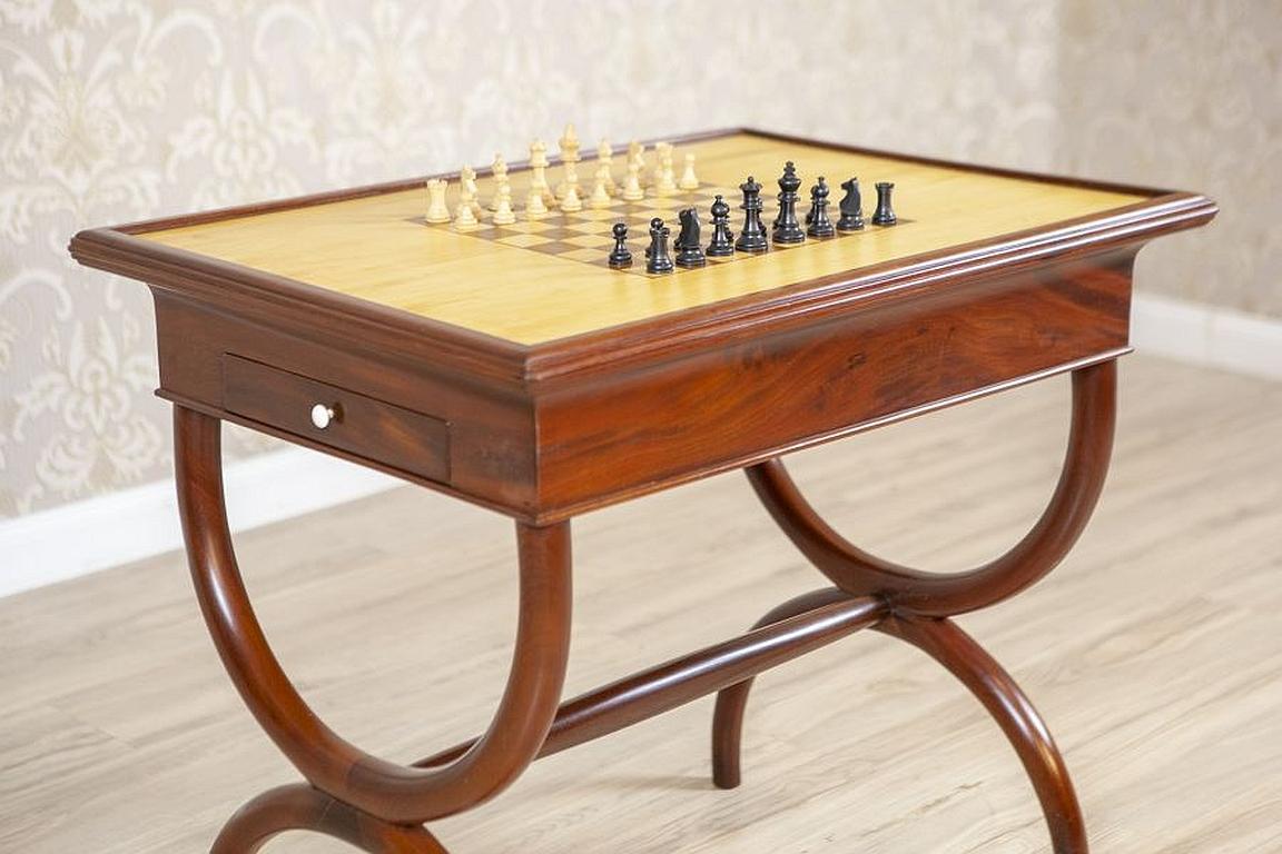 European Mahogany Chess and Backgammon Table From the Turn of the 19th and 20th Centuries