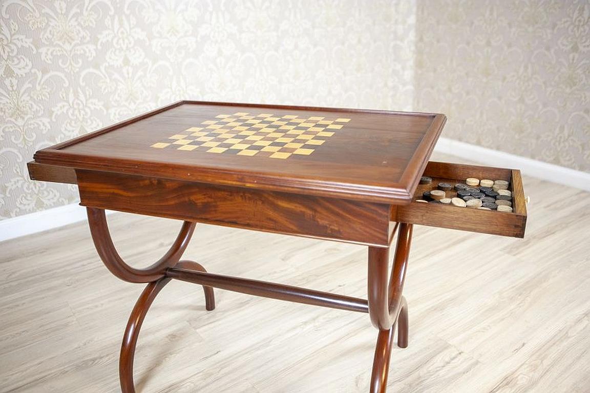 Mahogany Chess and Backgammon Table From the Turn of the 19th and 20th Centuries 2