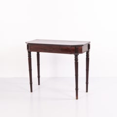 Mahogany Games Table with Turned Tapered Legs from the 1880s