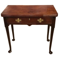 Mahogany George II Period Fold over Tea Table Mahogany George II Period Fold over Tea Table