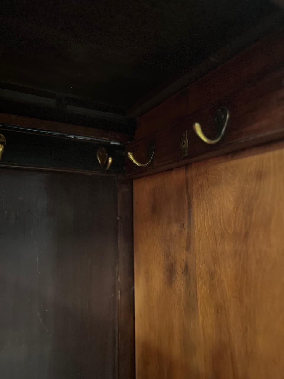 Mahogany Georgian 2 Door wardrobe For Sale 6