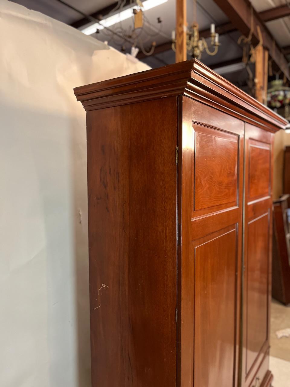 Mahogany Georgian 2 Door wardrobe In Good Condition For Sale In Wilson, NC