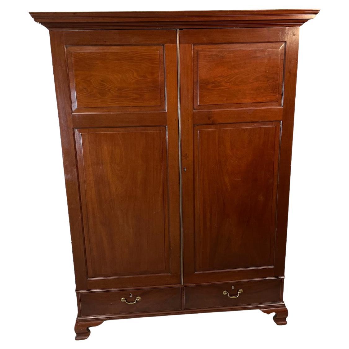 Armario Georgiano de Caoba de 2 Puertas