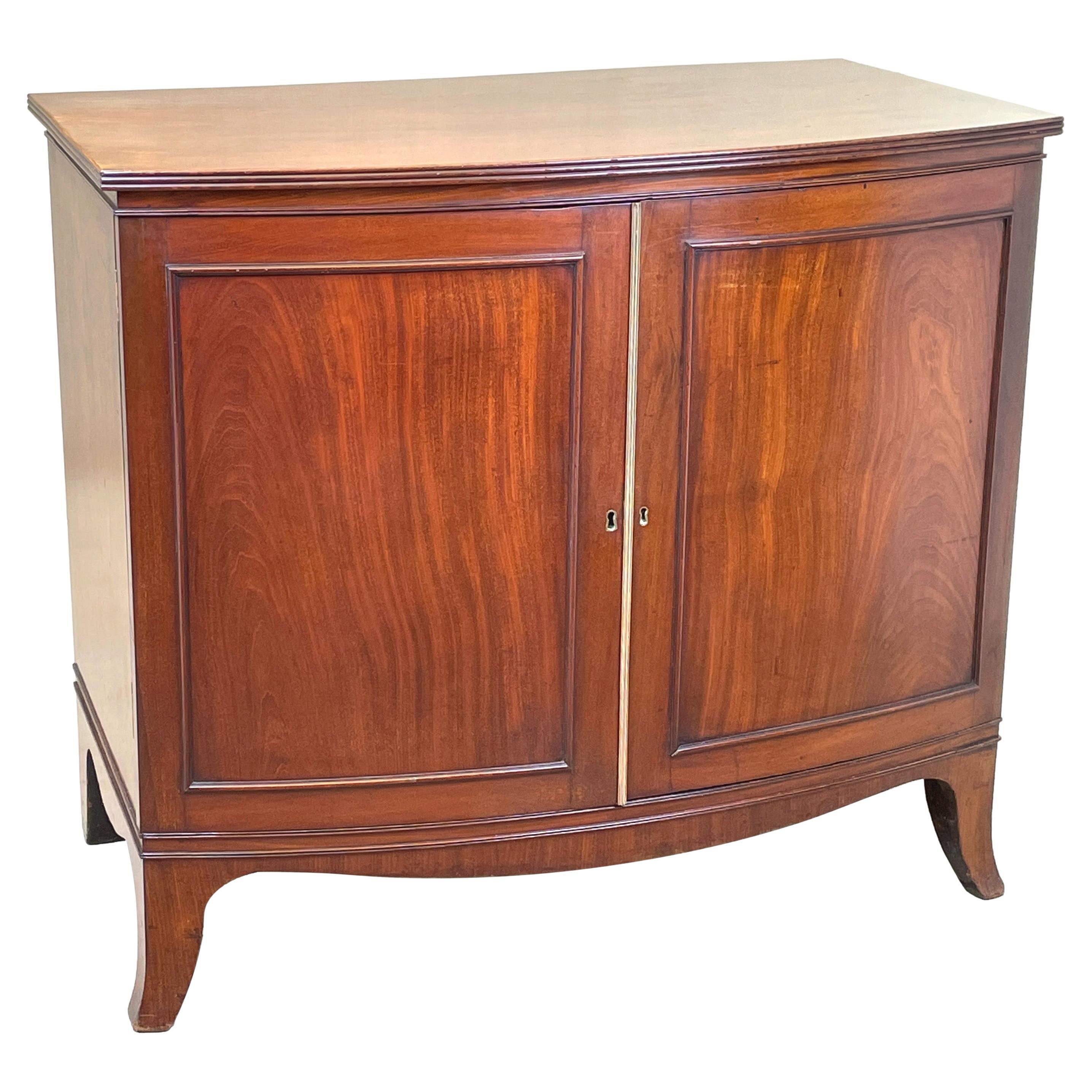 Mahogany Georgian Dwarf Linen Press Cupboard For Sale