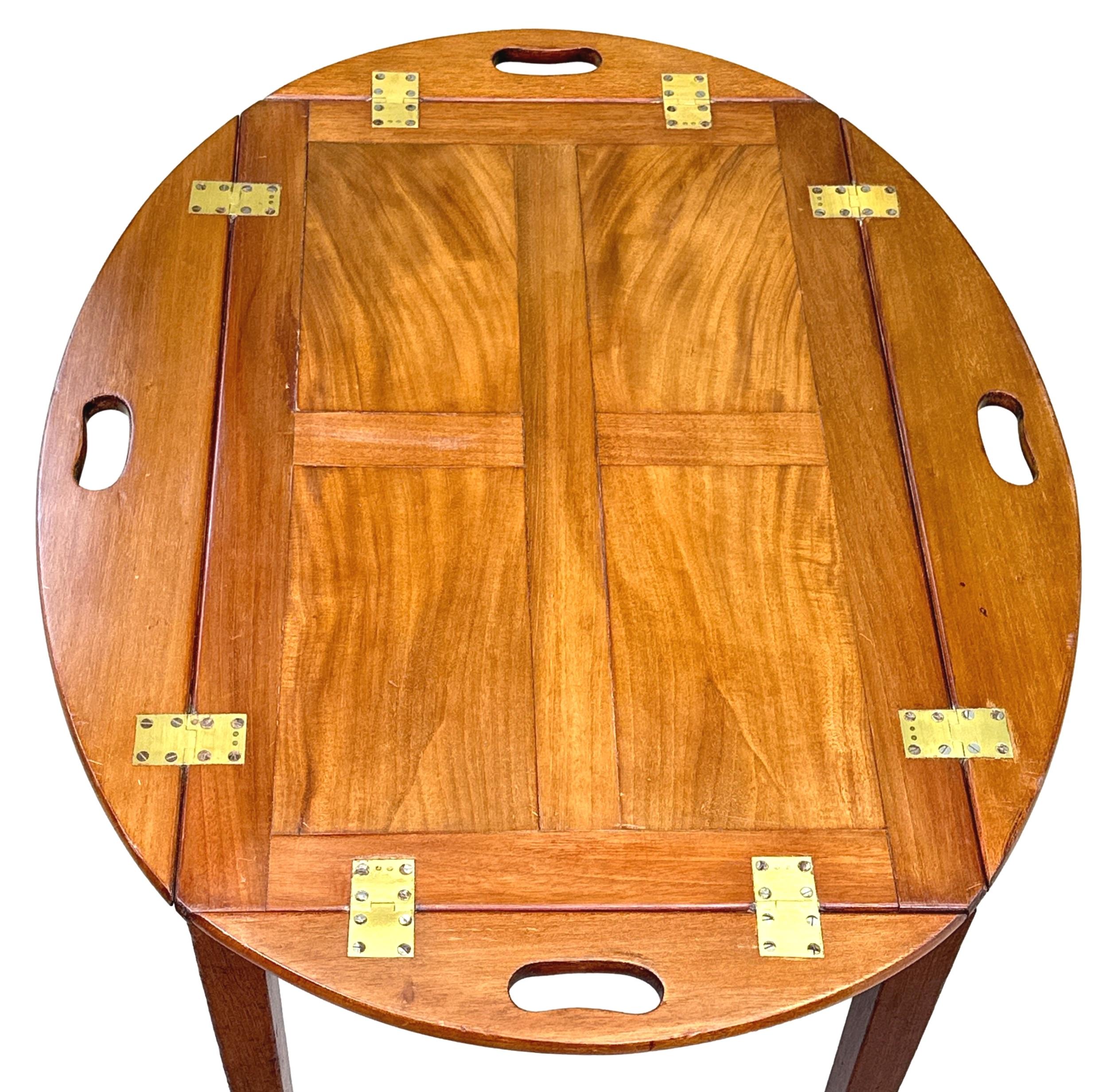 Mahogany Georgian Oval Butlers Tray On Stand For Sale 1