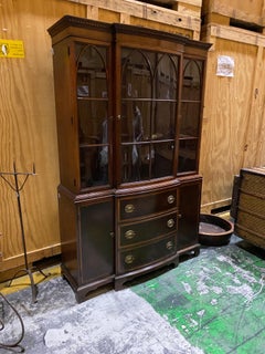 Mahogany Georgian Style Bowfront Bookcase by Fancher Furniture Co