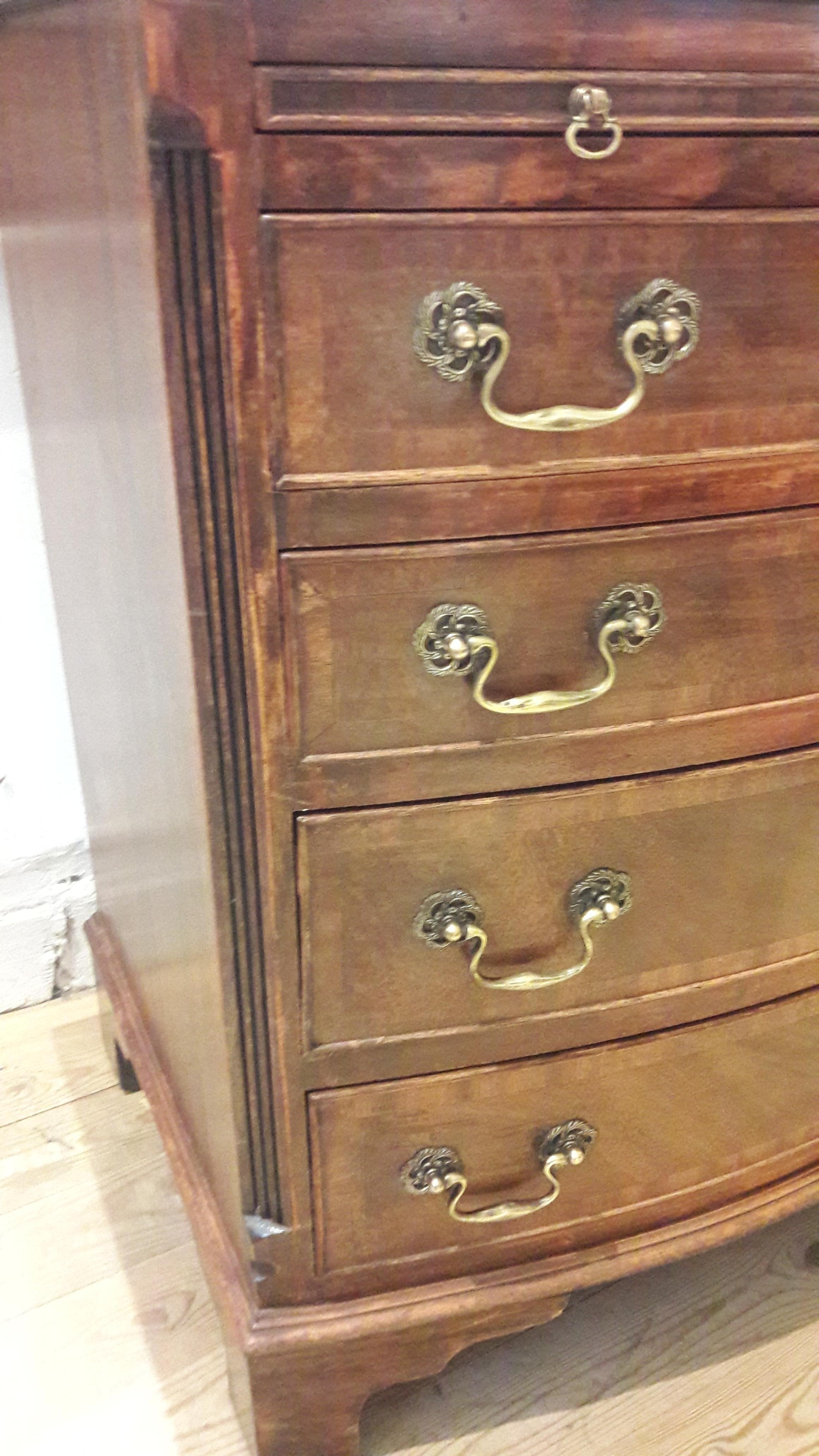 Polished Mahogany Georgian Style Chest For Sale